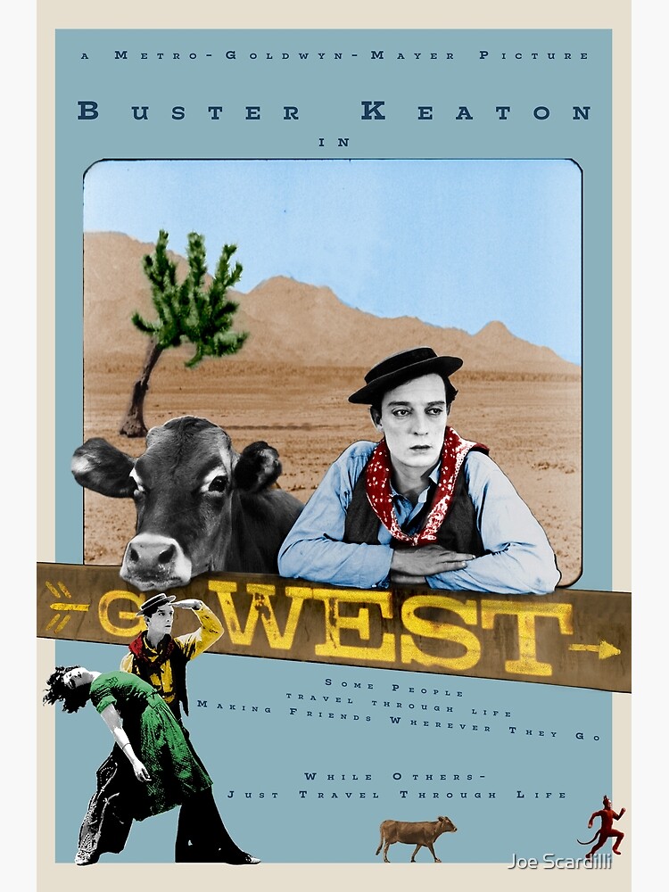 "Buster Keaton in Go West" Poster by chrundle Redbubble