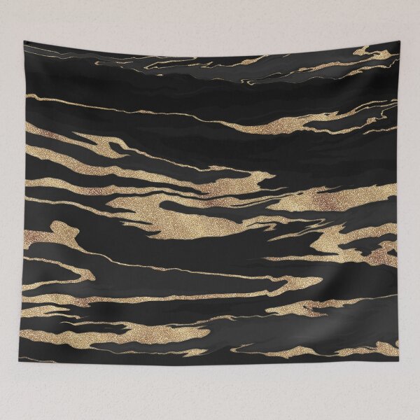 Item preview, Gold Black Marble Abstract Painting designed and sold by NdesignTrend.