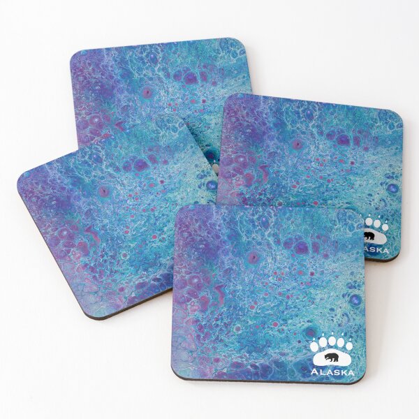 Item preview, Moving Water coasters Alaska series - bear in bear print designed and sold by colleranart.