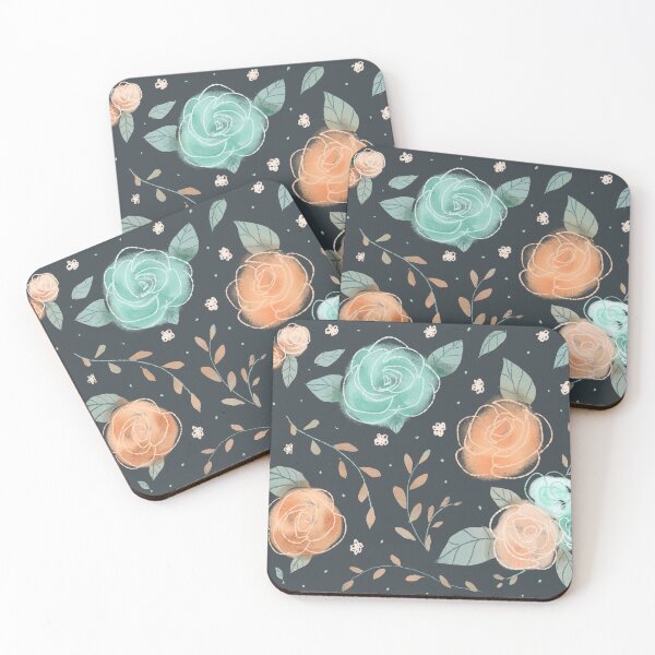 Item preview, Pink and mint muted floral pattern designed and sold by Brigidmalloy.