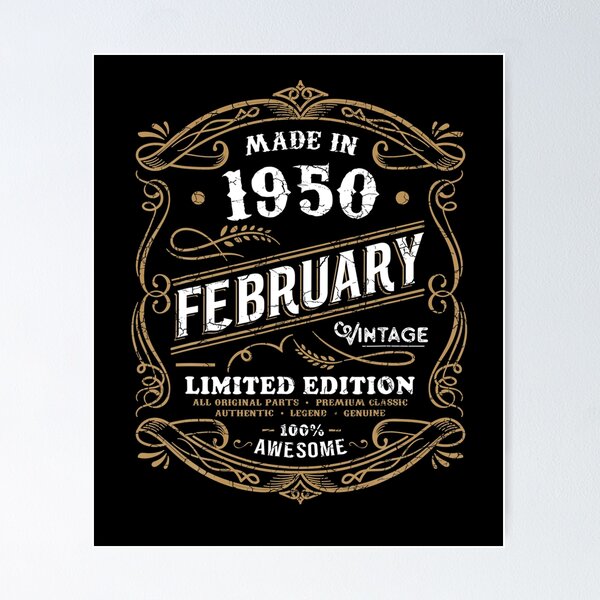 Item preview, 71 Year Old 71st Birthday Made 1950 February Vintage T Shirt designed and sold by Rainsberger.