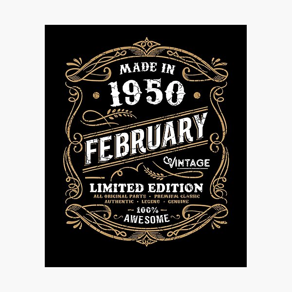 Item preview, 71 Year Old 71st Birthday Made 1950 February Vintage T Shirt designed and sold by Rainsberger.