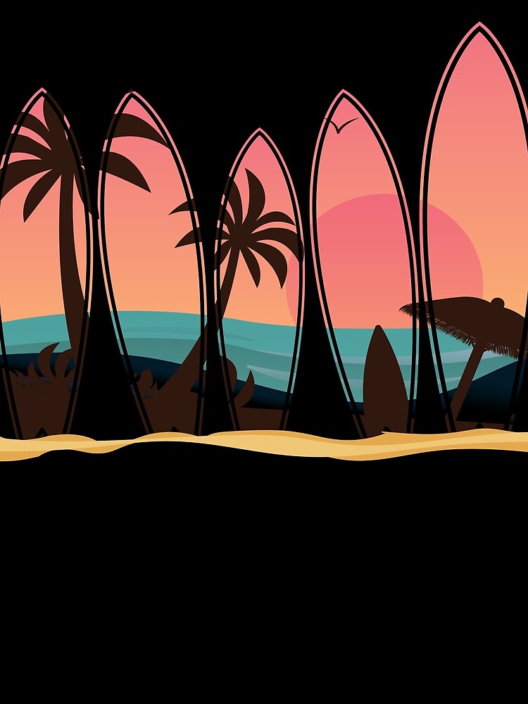 Thumbnail 3 von 3, Tuch, Surf Boards Beach Vacation Surfing Lover Surfer Surfboard Gear designt und verkauft von DynamicDesign.