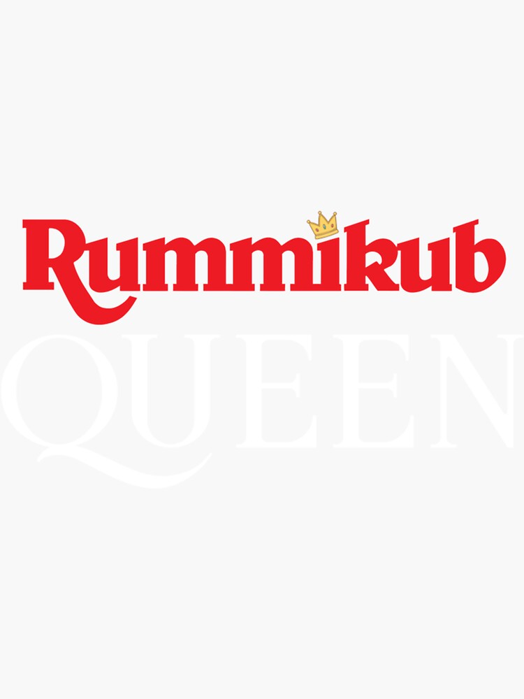 "Rummikub Queen Royal Font Classic TShirt" Sticker by madelynnpe