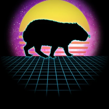 Imagen de la obra Vaporwave Sunset Capybara Animal Lover Funny Capybara Gear de DynamicDesign