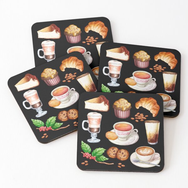 Item preview, Assorted Cafe Food - Cake, Muffin, Croissant, Cookies, Coffee and Tea designed and sold by Alicia Chee.
