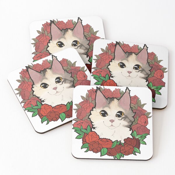 Item preview, Calico cat mainecoon with roses designed and sold by Kristoffersson.