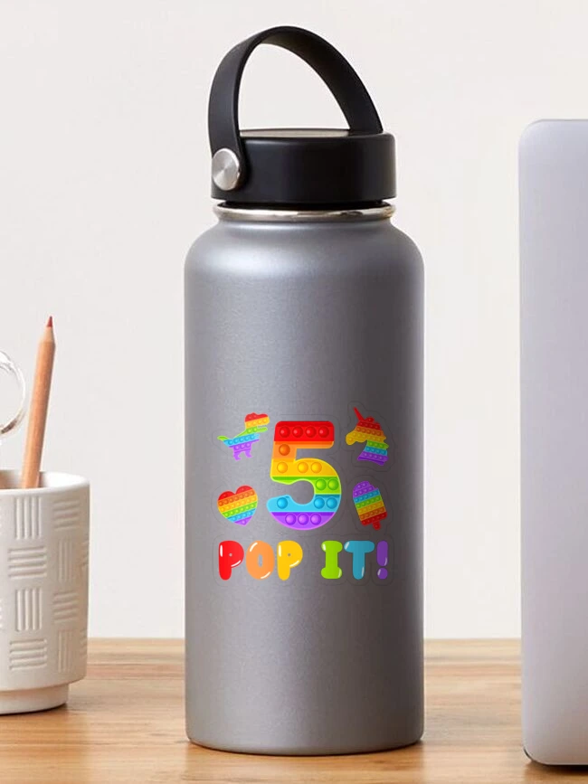 Editable Pop It Water Bottle Labels Fidget Toy Birthday Decor