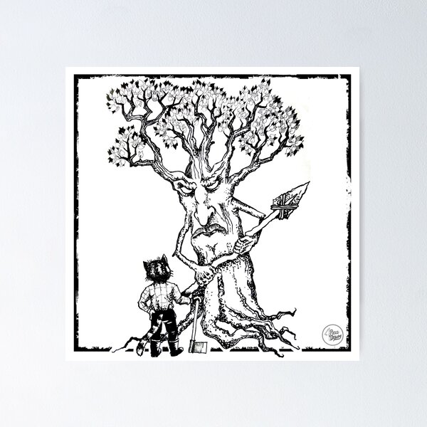 Item preview, a cat and a tree designed and sold by 4-piece-drawing.