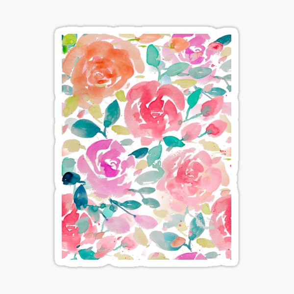 Vista previa del artículo con la obra «Acuarela de rosas sueltas», diseñado y vendido por shannondoucette.