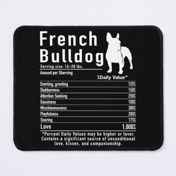Item preview, French Bulldog Nutrition Fact Funny Design For French Bulldog Lovers designed and sold by bestic.