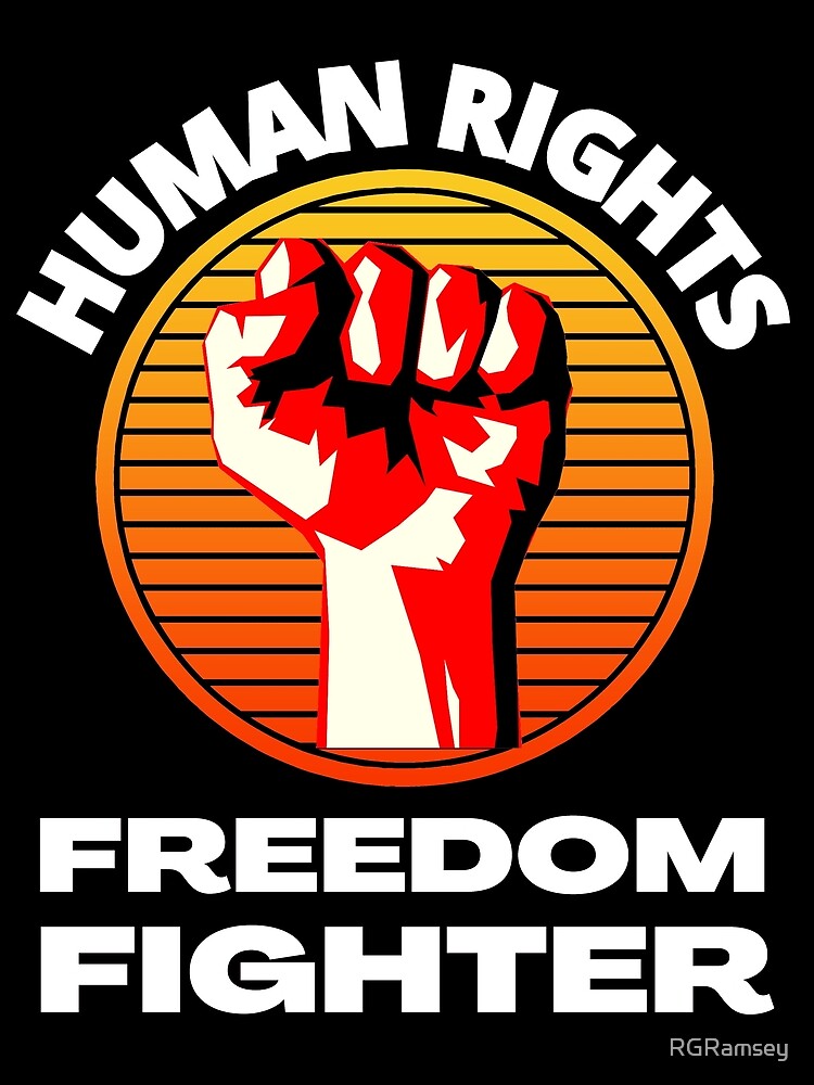 Thumbnail 3 of 3, Scarf, Human Rights Freedom Fighter Fighting For Human Rights designed and sold by RGRamsey.