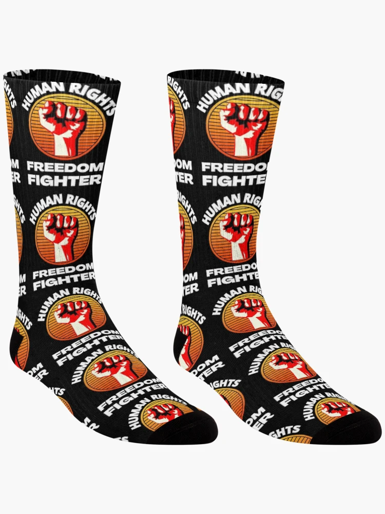 Thumbnail 3 of 5, Socks, Human Rights Freedom Fighter Fighting For Human Rights designed and sold by RGRamsey.