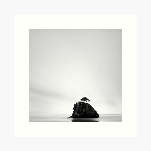 Izumo Rock, Tree and Torii Gate. Japan Art Print