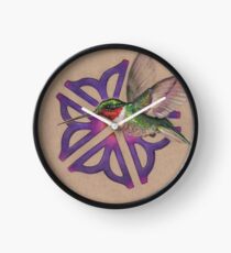 Reloj Dibujo de flor de HummingBird Rochester