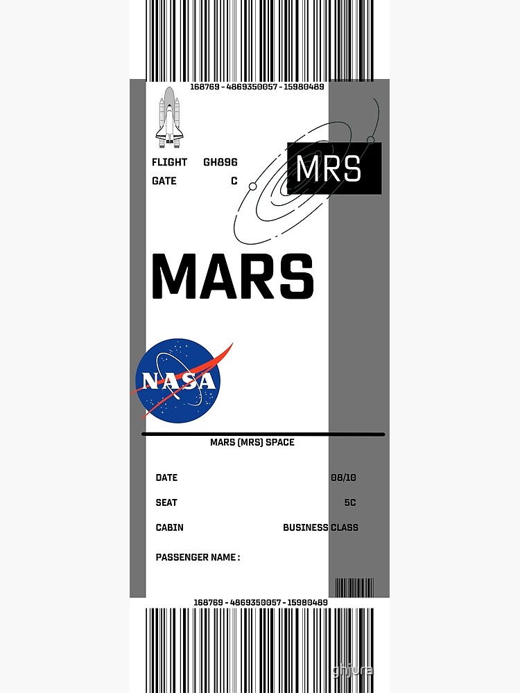 "Boarding pass for Mars" Poster by ghjura Redbubble
