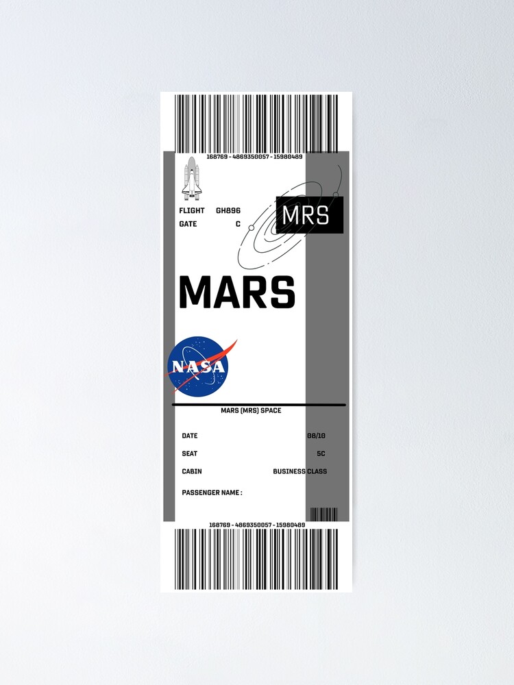 "Boarding pass for Mars" Poster by ghjura Redbubble