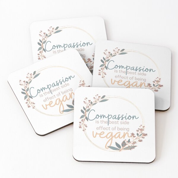 Item preview, Compassion is the Best Side Effect of Being Vegan with Branches & Leaves designed and sold by BeebsAndNugget.