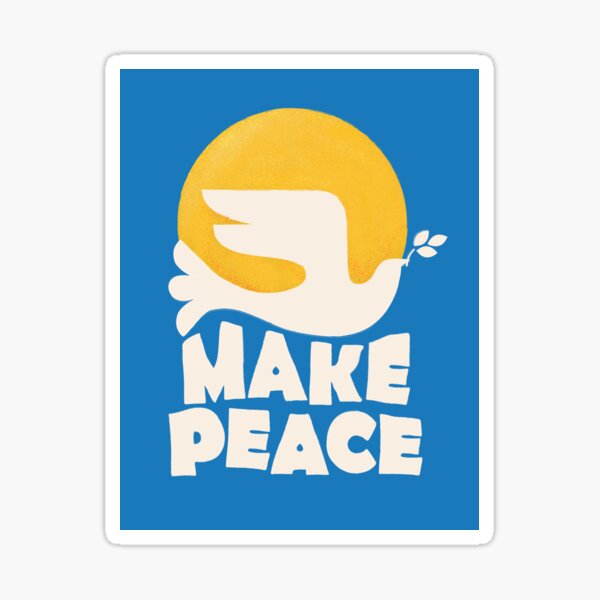 Make Peace Typography Sticker