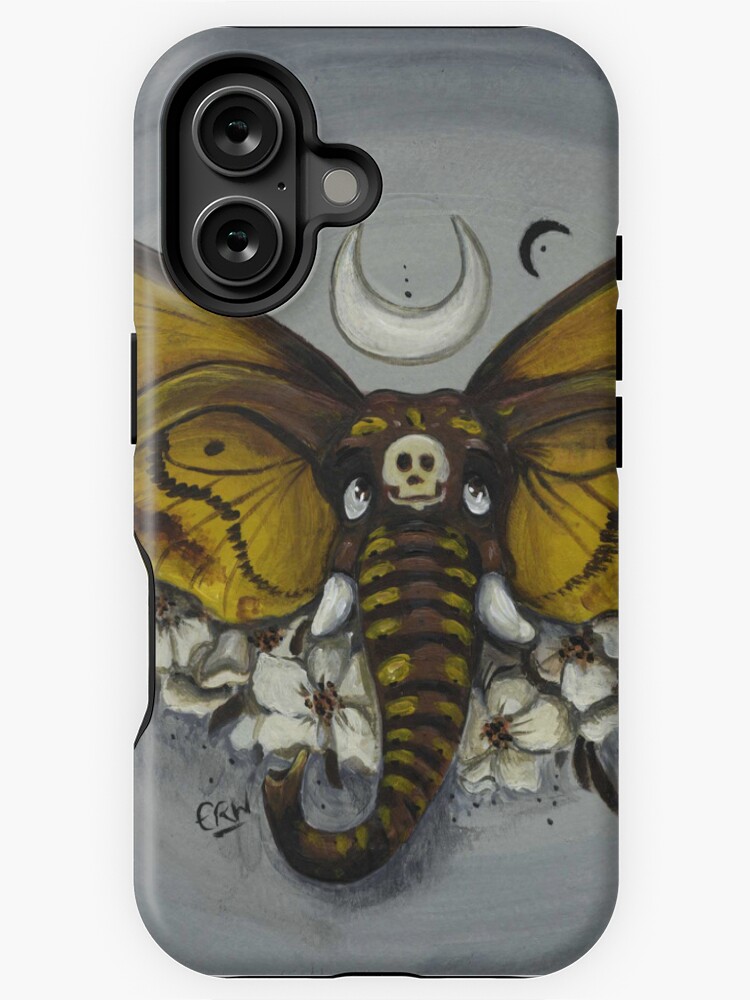 Thumbnail 1 of 4, iPhone Case, Death's Head Hawk Moth Elephant designed and sold by ERWhittingham.