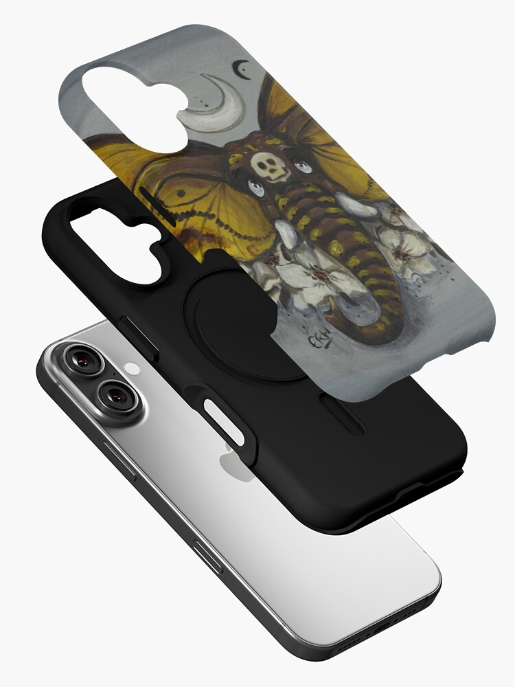 Thumbnail 2 of 4, iPhone Case, Death's Head Hawk Moth Elephant designed and sold by ERWhittingham.