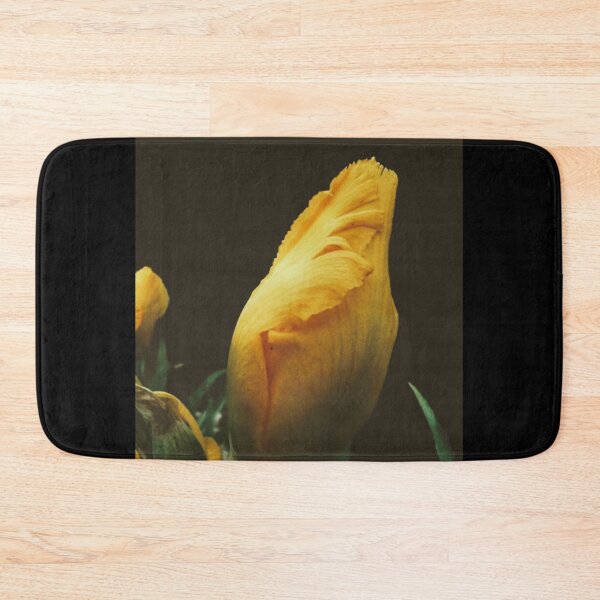 Item preview, Yellow Iris Bud on Black, Vintage Style Photo (on White) designed and sold by GladBlackLamb.