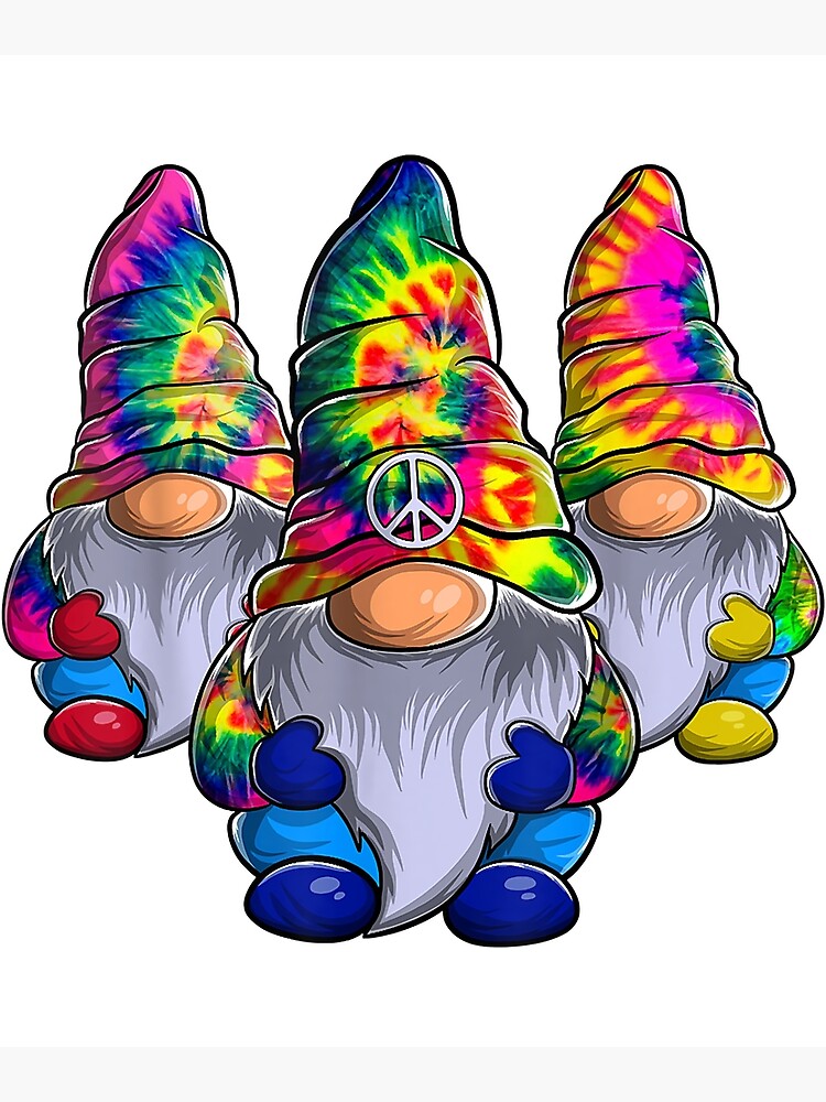 Three Hippie Gnomes Peace Gnome Hippy Greeting Card for Sale by
