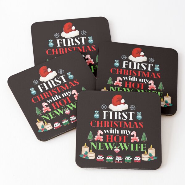 Item preview, First Christmas With My Hot New Wife Funny Couple Gifts T-Shirt designed and sold by bahdsgraphic.