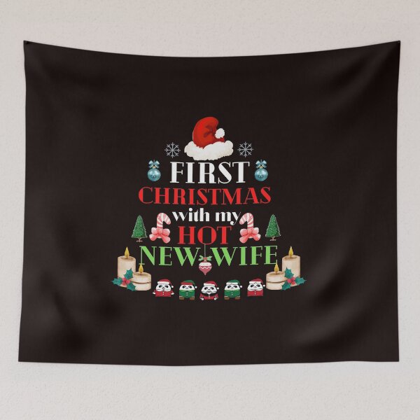 Item preview, First Christmas With My Hot New Wife Funny Couple Gifts T-Shirt designed and sold by bahdsgraphic.