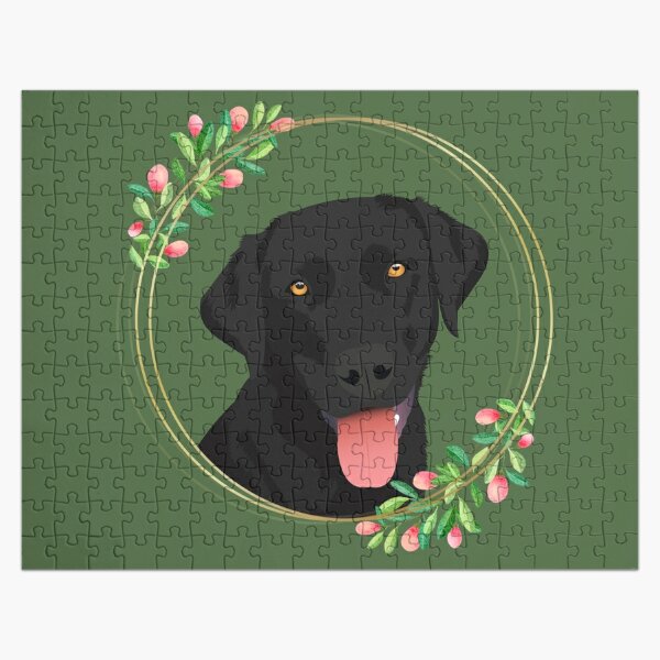 black lab christmas puzzle