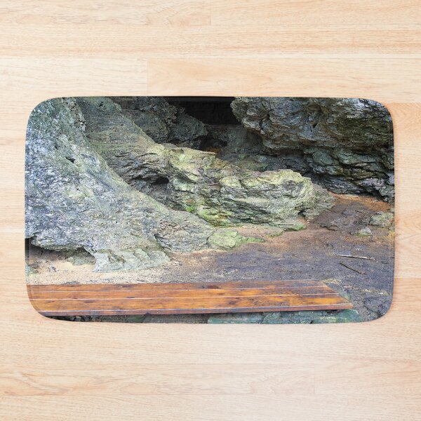 Item preview, wooden bench in the cave designed and sold by frankuffmann.