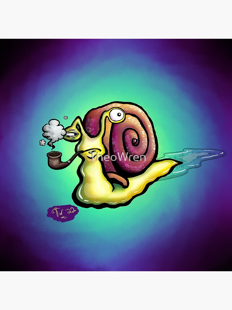 "Bartholomew the PipeSmoking Snail" Poster for Sale by TheoWren