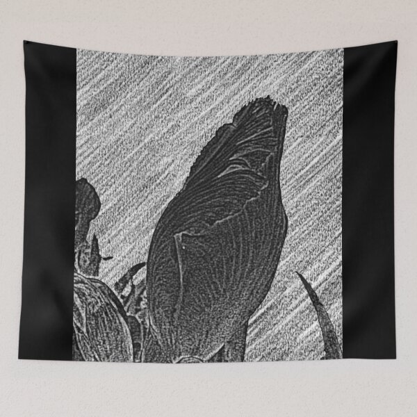 Item preview, Iris Bud on Black, Pencil Sketch Style Digital Photo designed and sold by GladBlackLamb.