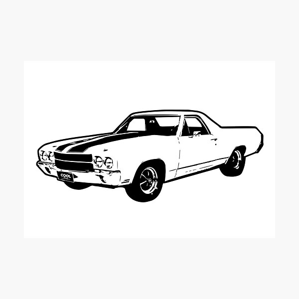 Chevrolet El Camino wall art. Wall decor photography canvas 11x14