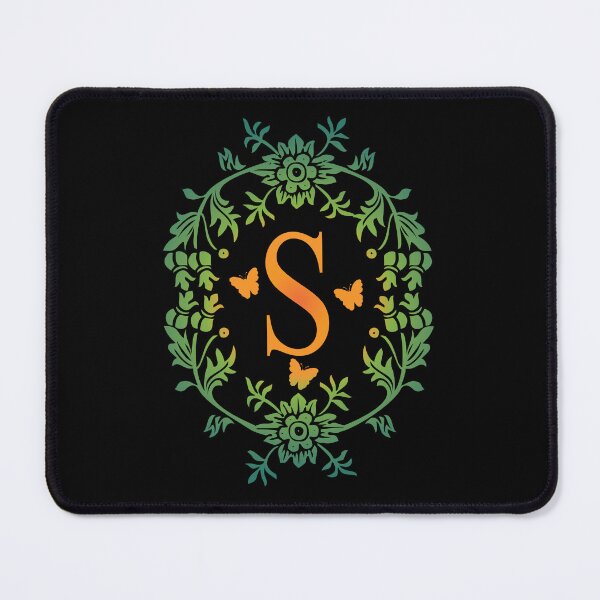 Item preview, Ornamental Letter S, Green And Yellow Flowers And Butterfly, Monogram Letter Ornament designed and sold by PROMEN Creativity.