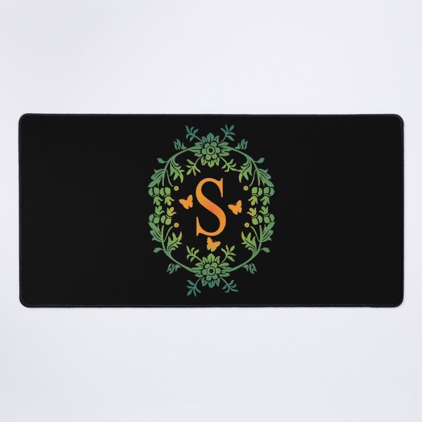 Item preview, Ornamental Letter S, Green And Yellow Flowers And Butterfly, Monogram Letter Ornament designed and sold by PROMEN Creativity.