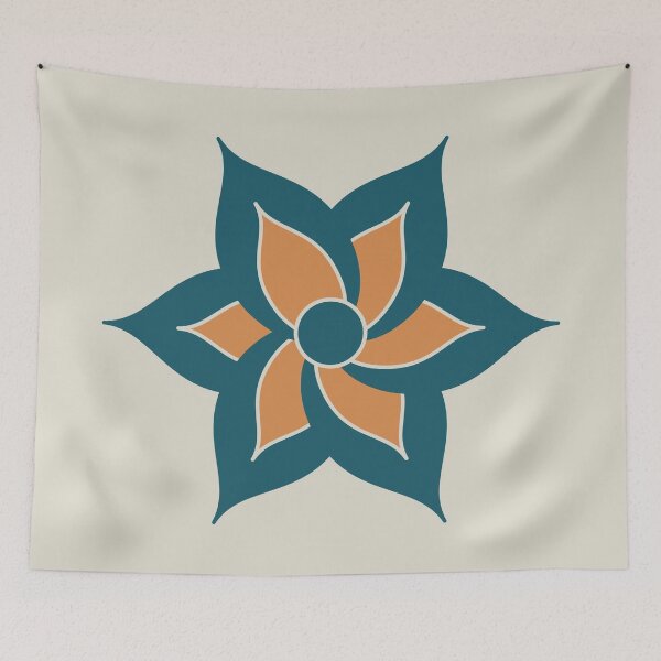 Item preview, Blue Japandi Inspired Flower Design designed and sold by beccaveedesigns.