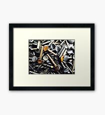 A pile of pegs Framed Print
