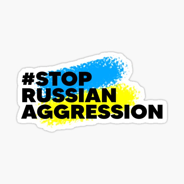 Item preview, Stop russian Aggression I Support Ukraine designed and sold by Mooostickers.