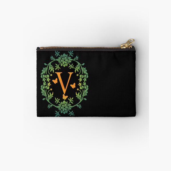 Item preview,  Ornamental Letter V, Green And Yellow Flowers And Butterfly, Monogram Letter Ornament designed and sold by PROMEN Creativity.