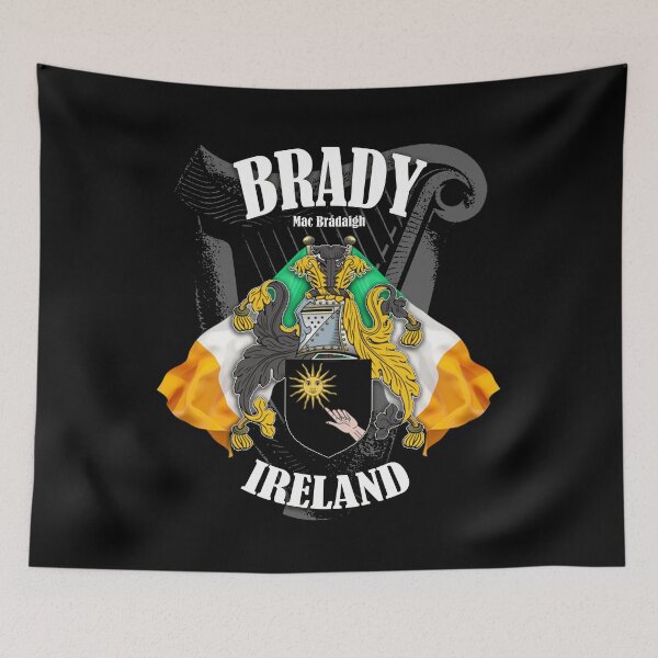 Item preview, Brady Family Ireland Crest Coat of Arms Irish Flags designed and sold by -Ireland-.