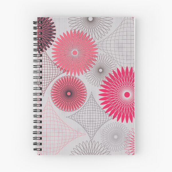 Item preview, Abstract Spiro Wheels and Shapes in raspberry pink and grey designed and sold by DannysReRemodel.