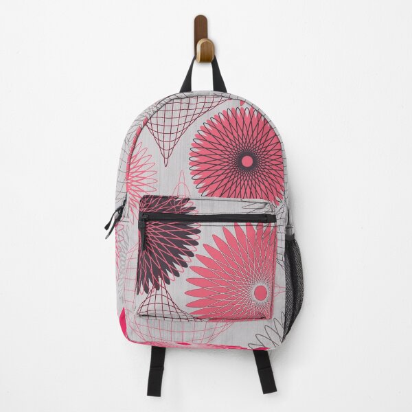 Item preview, Abstract Spiro Wheels and Shapes in raspberry pink and grey designed and sold by DannysReRemodel.