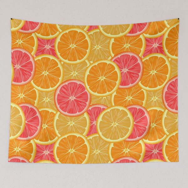 Item preview, Adorable Pink Grapefruit pattern Orange Tangerine Pattern designed and sold by Draculaura2009.
