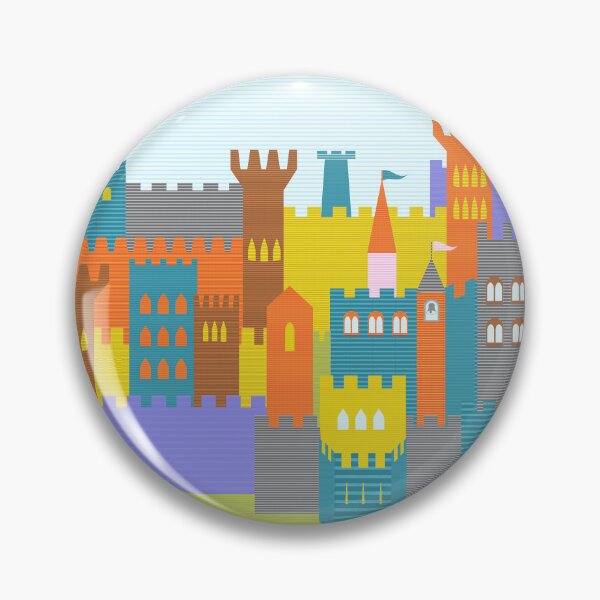 Item preview, Medieval Castle Stronghold Towers Colorful Illustration designed and sold by Anna Lemos.