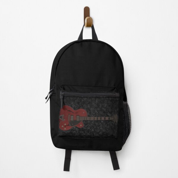 Item preview, Red Rock'N'Roll Vintage Guitar on Black Textured Background designed and sold by ThePaintingRat.