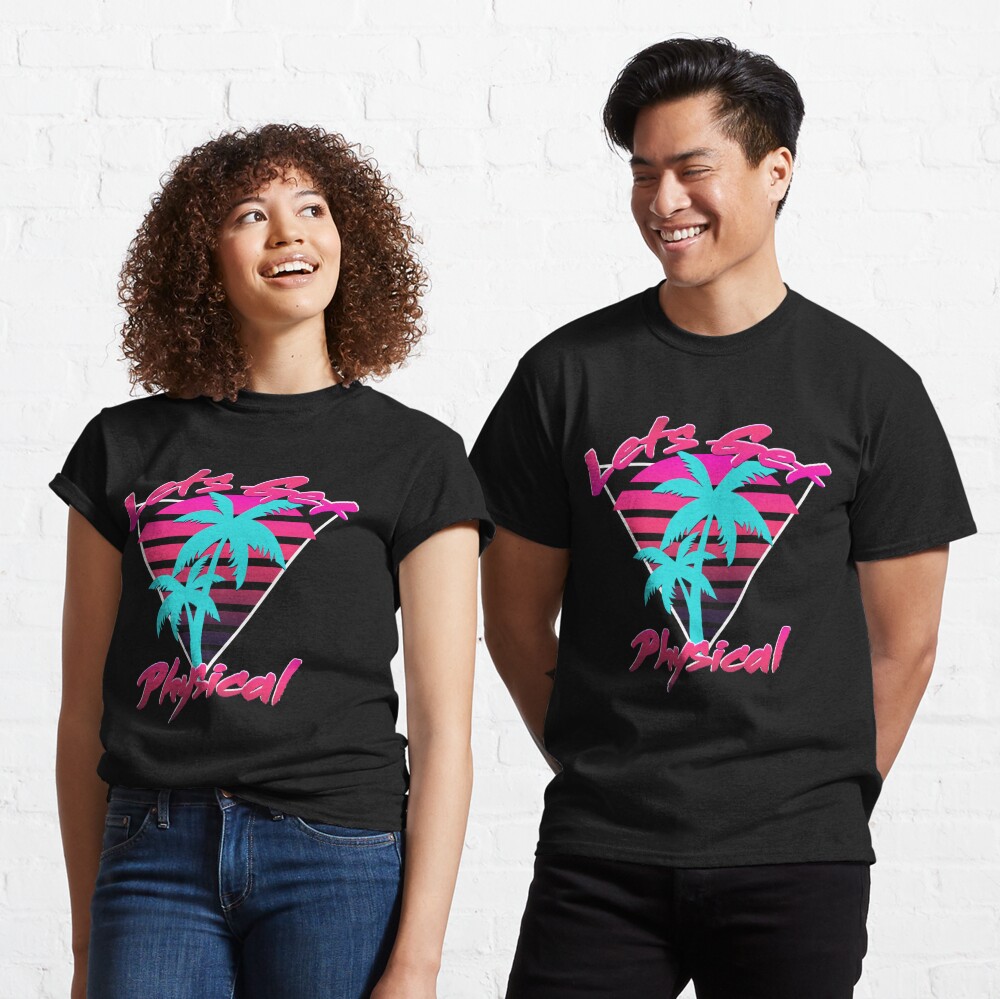 Lets Get Physical 80s Vintage Fitness Gym Aerobics Workout T-Shirt