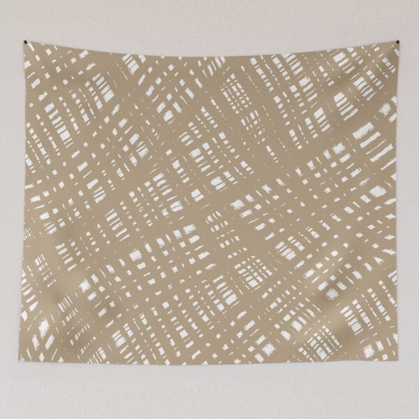 Item preview, Rough Weave Abstract Burlap Painted Pattern in Beige and White designed and sold by kierkegaard.