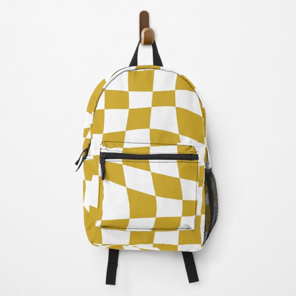 Vista previa del artículo con la obra «Patrón de cuadros alabeados (amarillo mostaza/blanco)», diseñado y vendido por Design Minds Boutique.