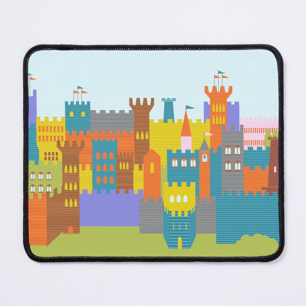 Item preview, Medieval Castle Stronghold Towers Colorful Illustration designed and sold by Anna Lemos.